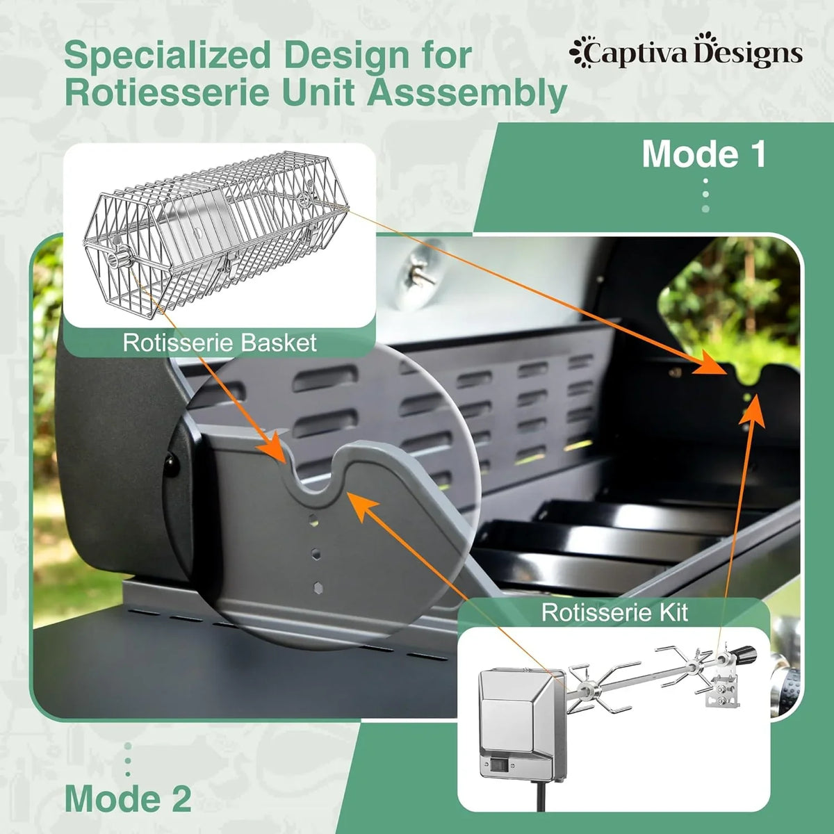 Captiva Designs 4-Burner Propane Gas Grill With Side Burner, 42,000 BTU, Silver - GR001