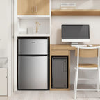 Galanz Two Door Mini Fridge, 3.1 Cu Ft, Black