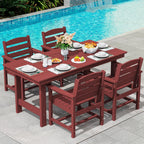 SERWALL 7-Piece HDPE Patio Dining Set, Aruba, 66.9in D x 32.2in W x 29.1in H