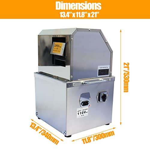 LGXEnzhuo Electric Sugar Cane Press Juicer Machine, 110V 800W Stainless Steel, 3 Rollers