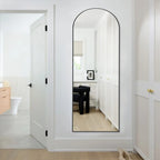 Full-Length Floor Mirror 64x21, Aluminum Alloy Frame With Stand And Wall Mount Option