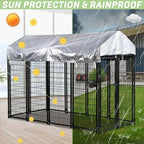 NiamVelo Large Dog Kennel 8'x4'x6' With Water-Resistant Cover, Black