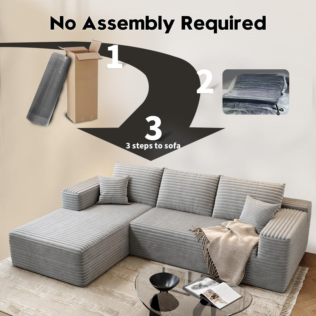 Settab Modular Sectional Sofa, 2 Seater Left-Facing Chaise, Black, 68.9 inch D x 107.5 inch W x 36.3 inch H