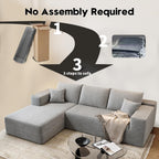 Settab Modular Sectional Sofa, 2 Seater Left-Facing Chaise, Black, 68.9 inch D x 107.5 inch W x 36.3 inch H