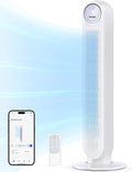 Nomad One S Smart Tower Fan, White, 36inch, 90 Degree Oscillation, WiFi, Remote - Nomad One S