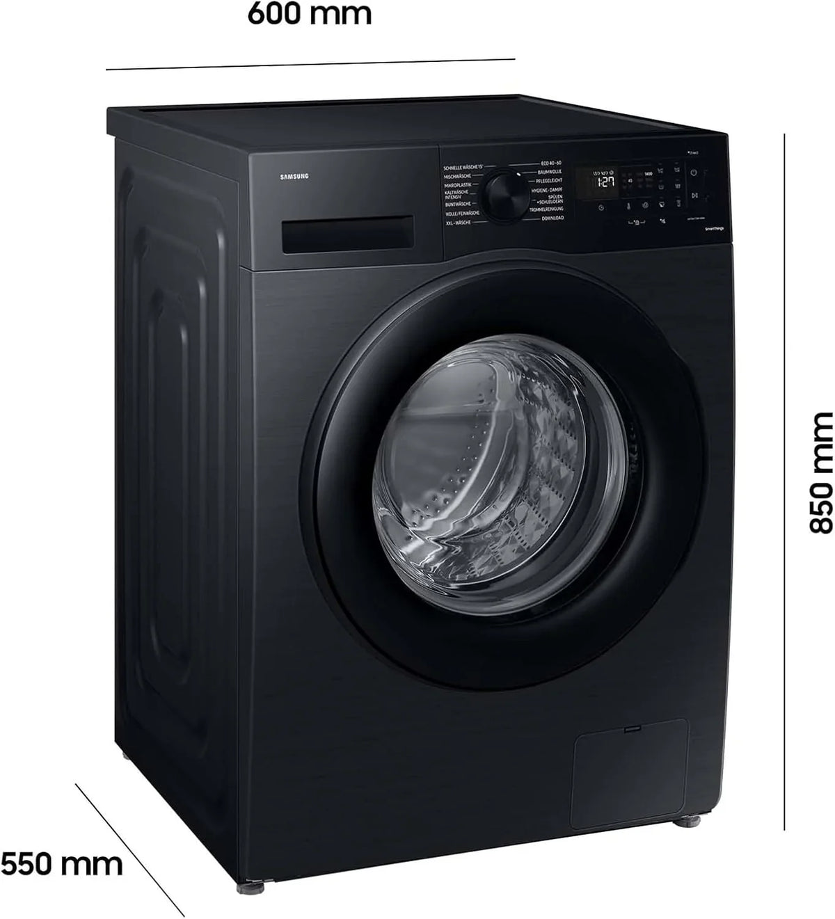 Samsung Washing Machine, 9 kg, 1.400 U/min, Black - WW90CGC04AABEG
