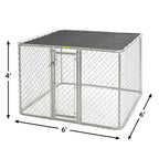MidWest Homes for Pets Chain Link Outdoor Dog Kennel 6L x 6W x 4H With Sunscreen - K9664