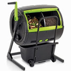 Maze 65-Gallon Compost Tumbler And 12-Gallon Cart Combo - Black