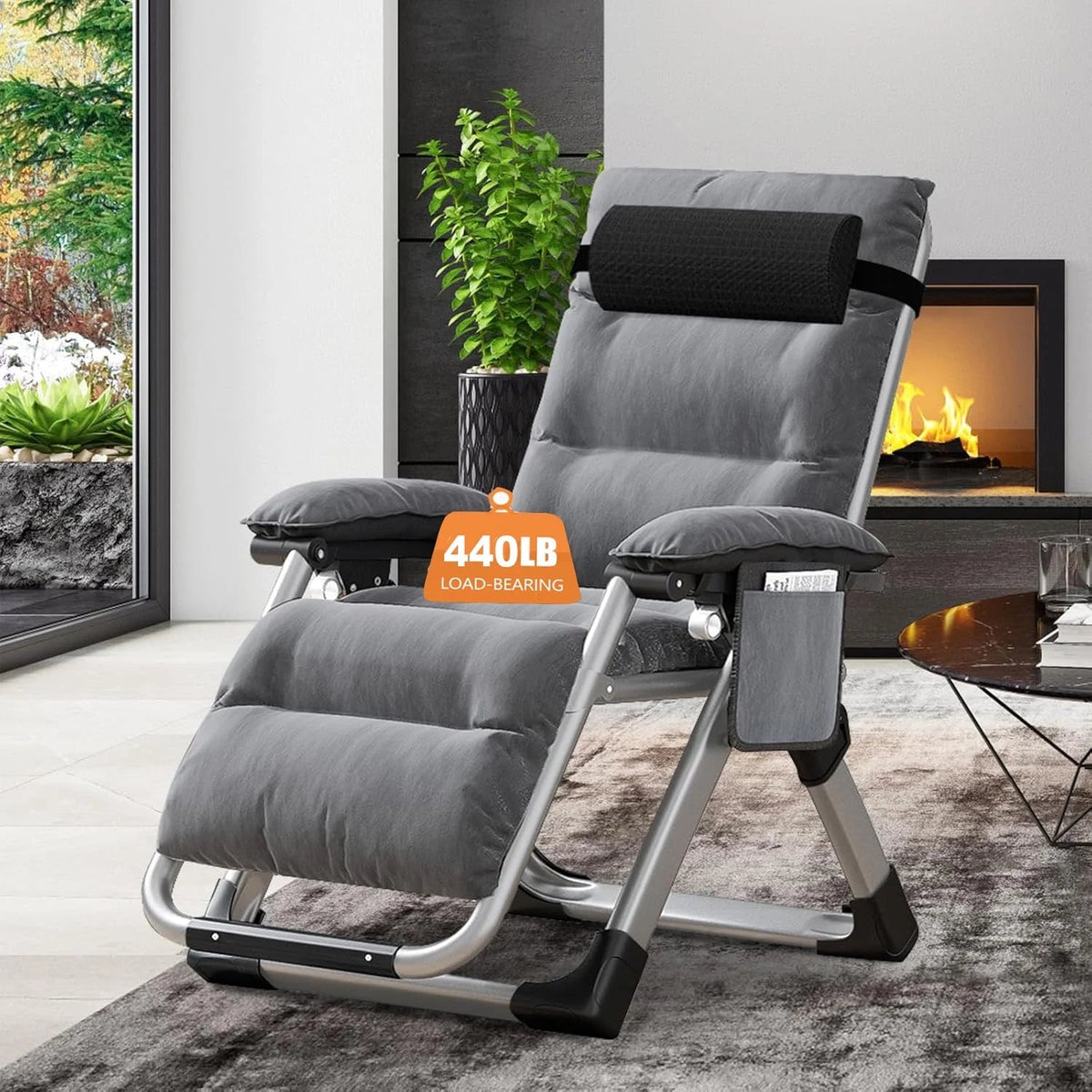 NAIZEA Zero Gravity Lawn Recliner Chairs, 2 Pack, Black