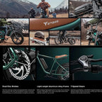 AKEZ Retro Electric Bike 1000W, 28 mph, 94 Miles, 20 inch x 4.0 inch Fat Tires