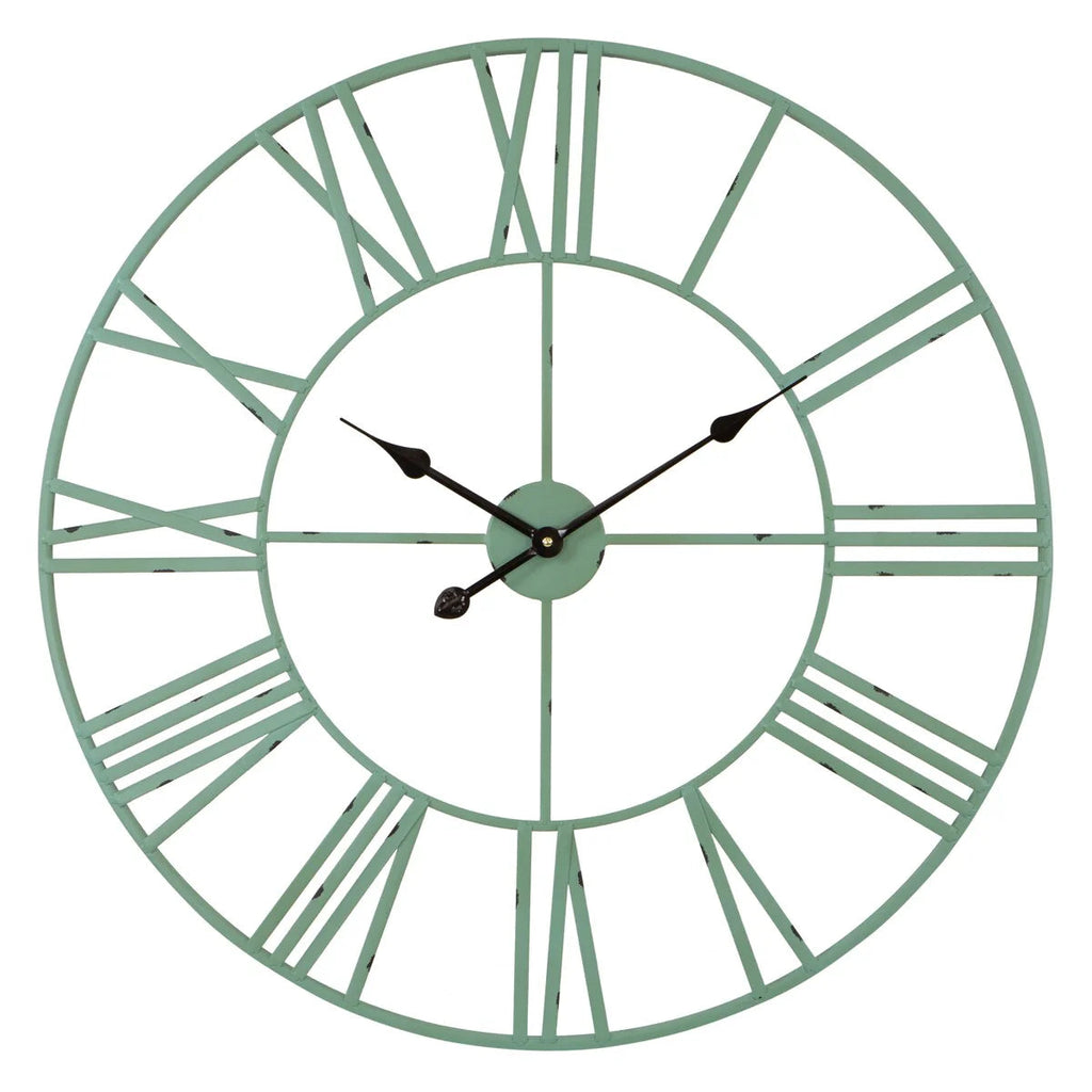 Round Metal Open-Frame Wall Clock