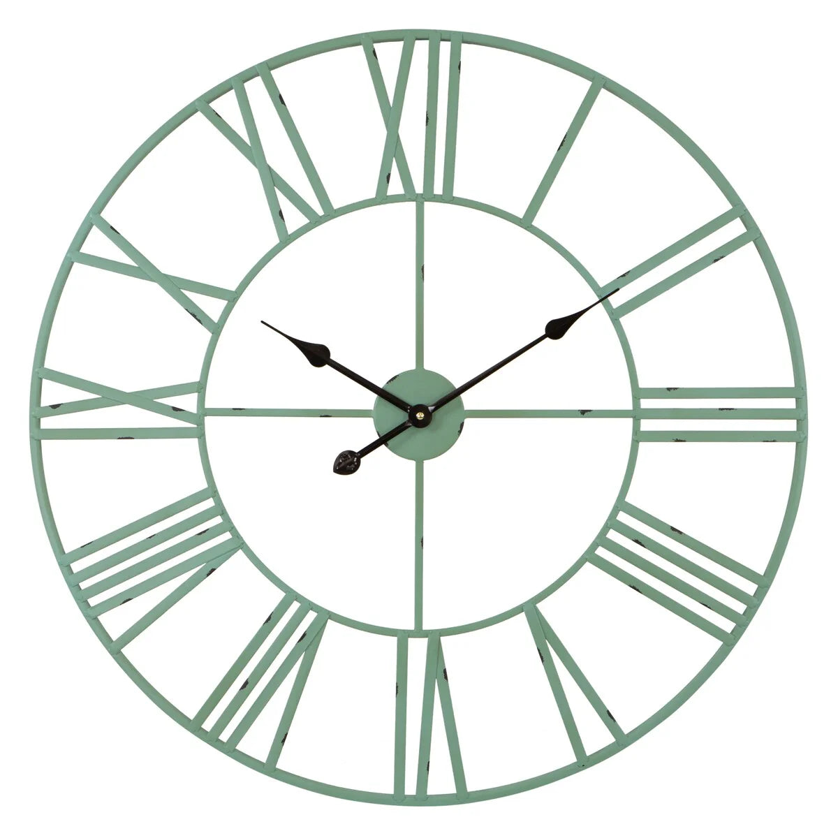 Round Metal Open-Frame Wall Clock