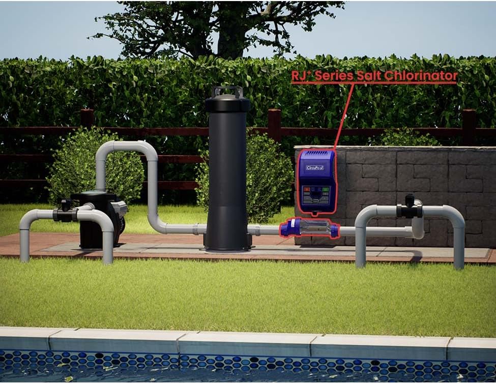 CircuPool Salt Water Chlorination System, 45.000 Gallons Max, 17 x 14 x 12 in - RJ45+