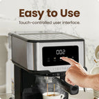 Chefman CraftBrew Espresso Machine With Steam Wand, Touch Controls, Stainless Steel - RJ54-SS-15-D