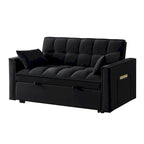 4-in-1 Velvet Pull-Out Sleeper Sofa Bed Loveseat With Reclining Backrest And 2 Side Pockets