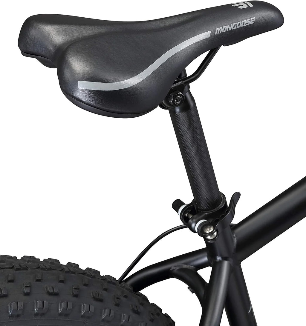 Mongoose Malus Adult Fat Tire Mountain Bike, 26-Inch Wheels, 4-Inch Tires, 7-Speed - R5714C