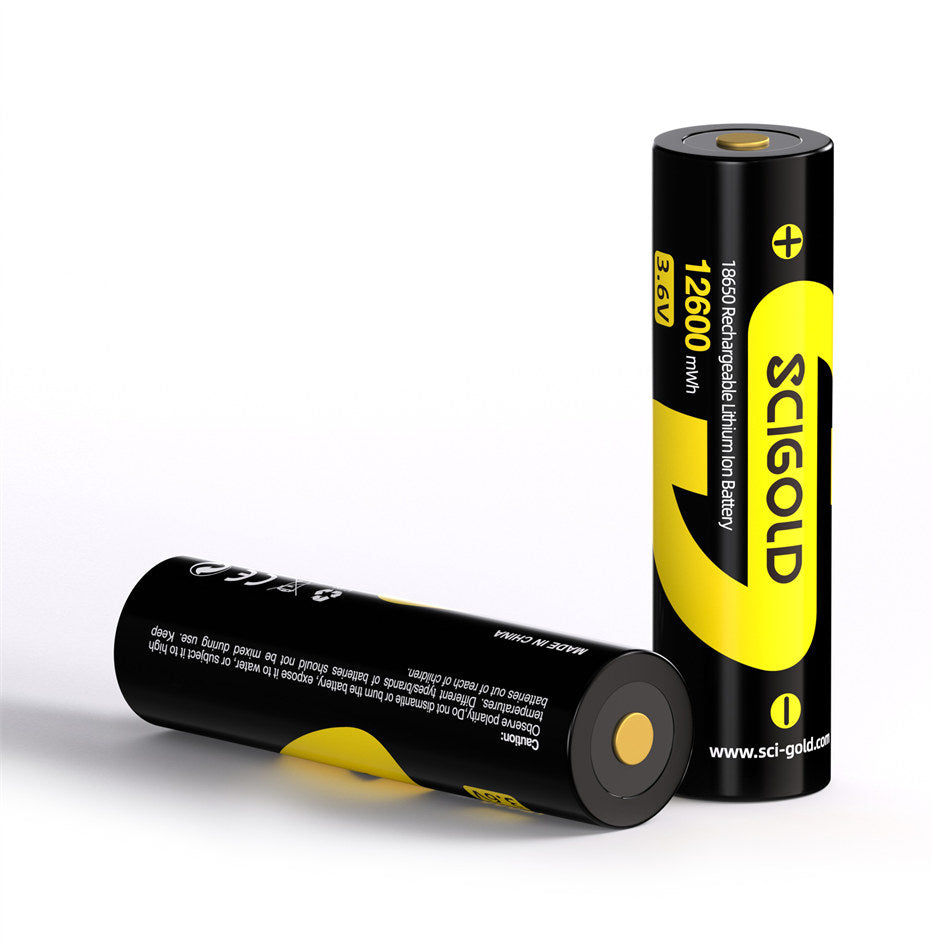 Scigold 18650 Li-ion Rechargeable Batteries 12600mWh 3.7V 2 Pack - SG-B00A-1801