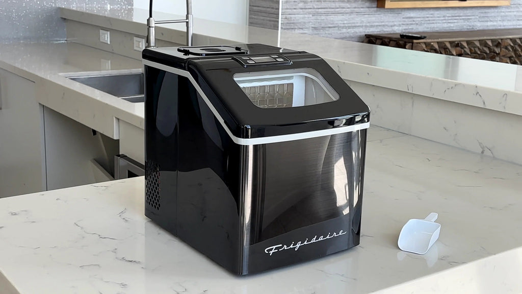 Frigidaire Countertop Clear Square Ice Maker, 40 lbs. Per Day - Stainless Steel