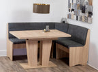Generisch Corner Bench Dining Set, Sonoma Oak, 165 x 125 cm, Table 120/160 x 80 cm - VEDUTI