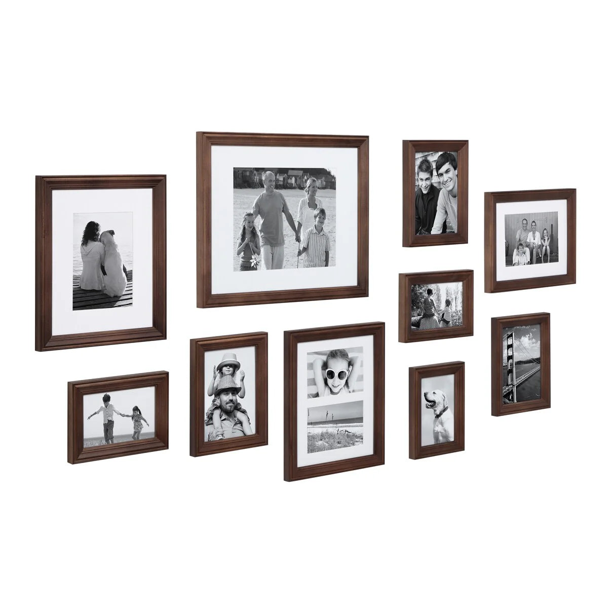 10-Piece Wood Gallery Wall Picture Frame Set - 11 x 14 in