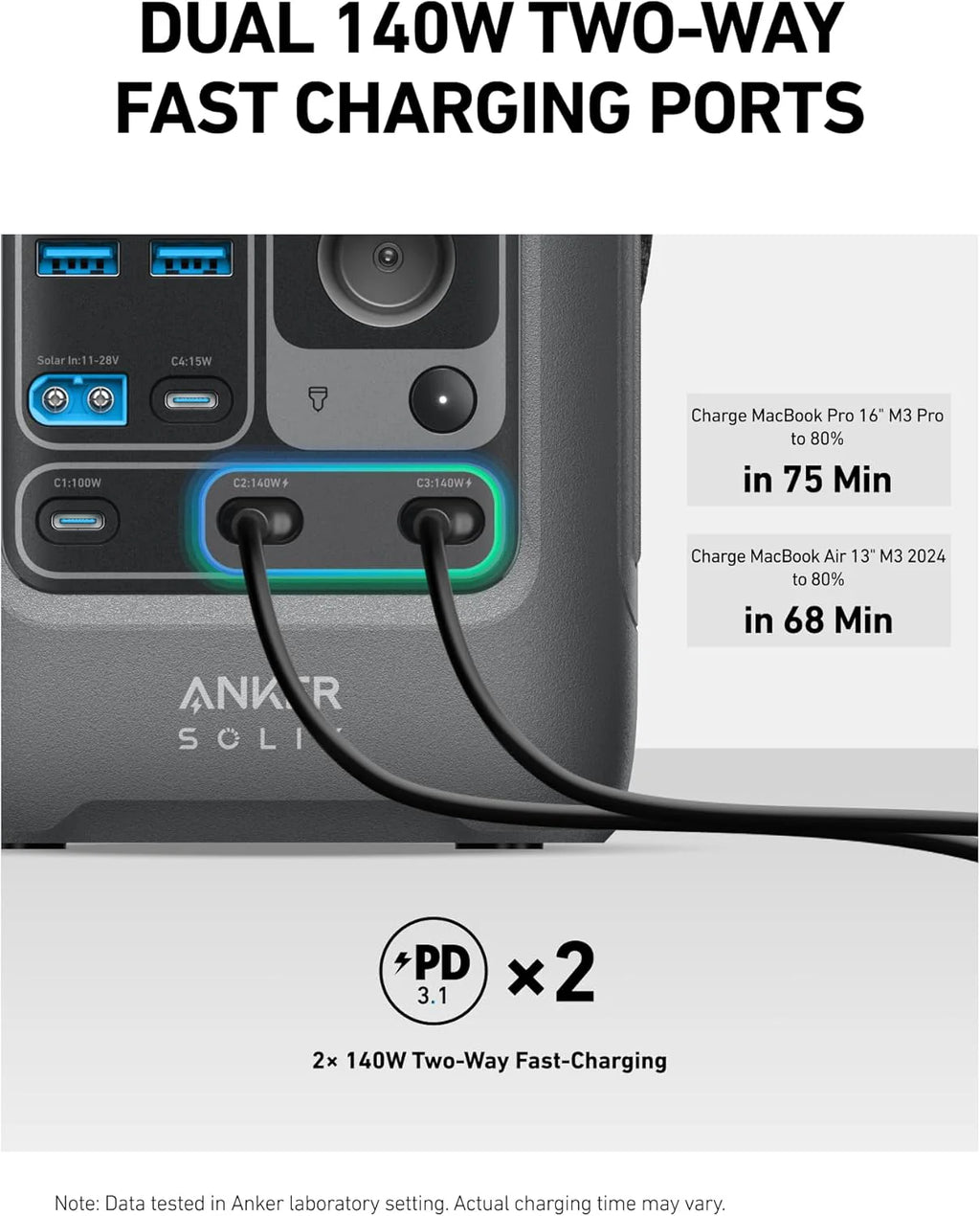 Anker SOLIX C300 DC Portable Power Station 90,000mAh 288Wh 300W LiFePO4 - C300 DC