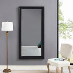 Full Length Oversized Rectangle Wall Mirror With Smooth Faux Wood Frame