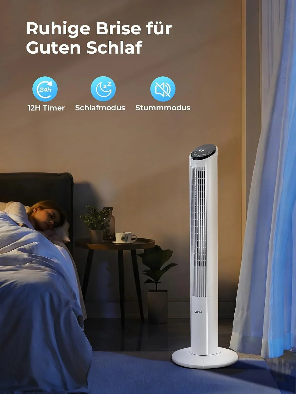 Turmventilator 102cm, 12 Geschwindigkeitsstufen