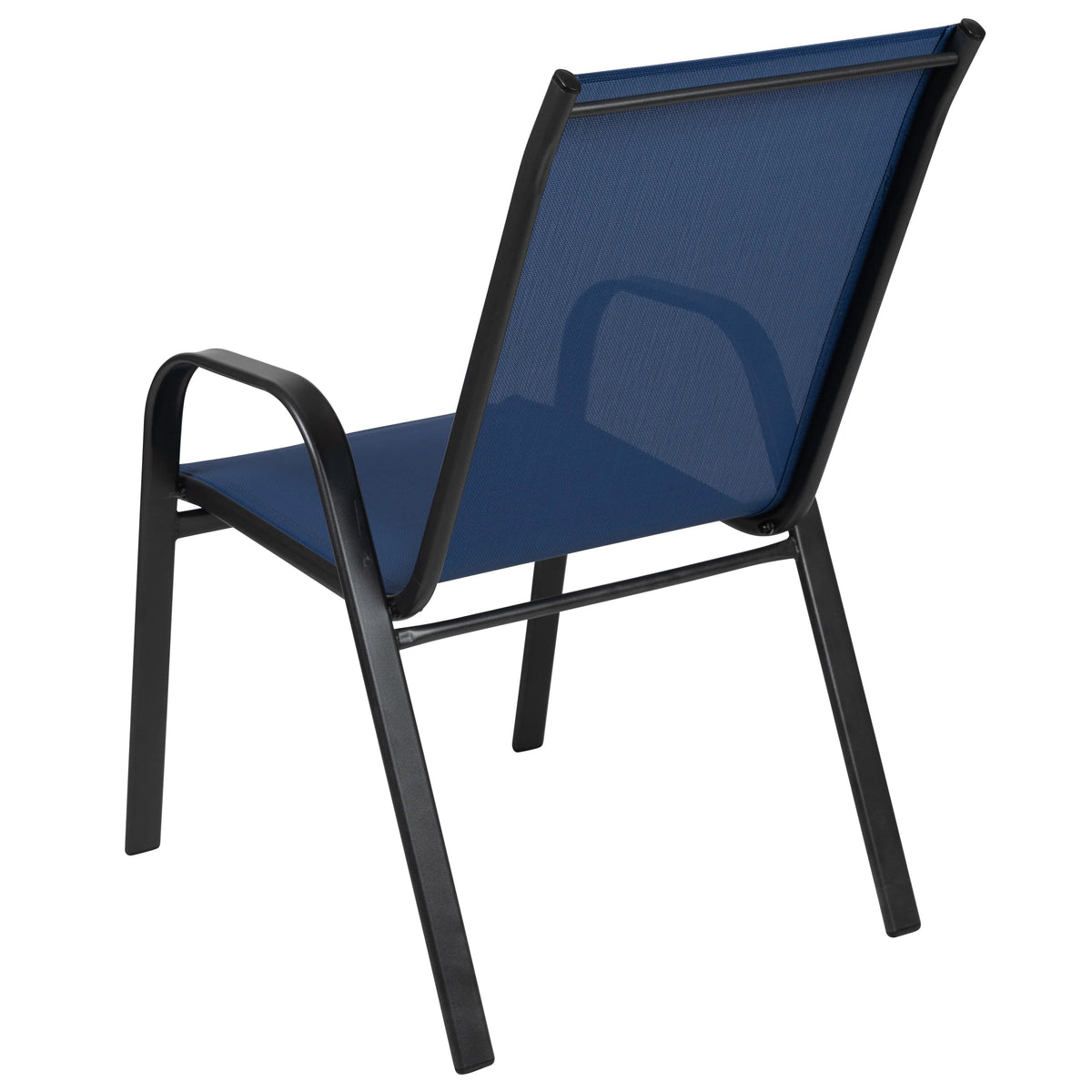 Emma + Oliver Outdoor Stack Chairs, Gray, 4 Pack, 21.25in W x 29in D x 36in H