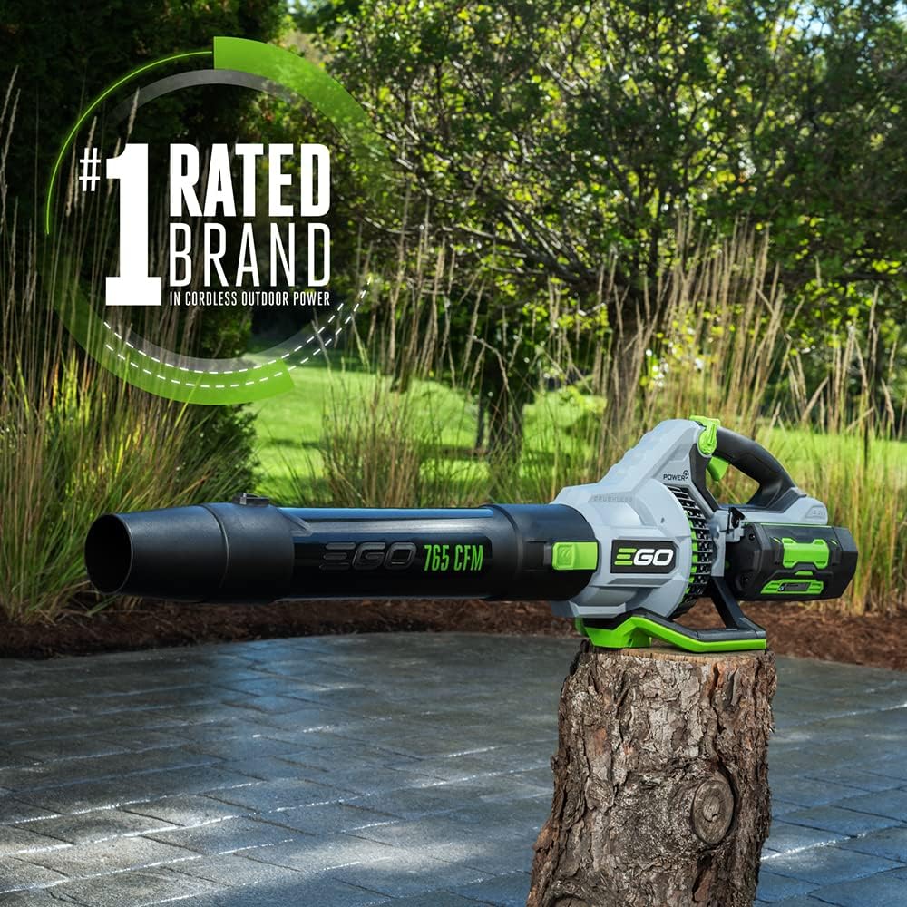 EGO Power+ 56-Volt 765 CFM Brushless Cordless Leaf Blower With 5.0Ah And 2.5Ah Batteries - LB7654