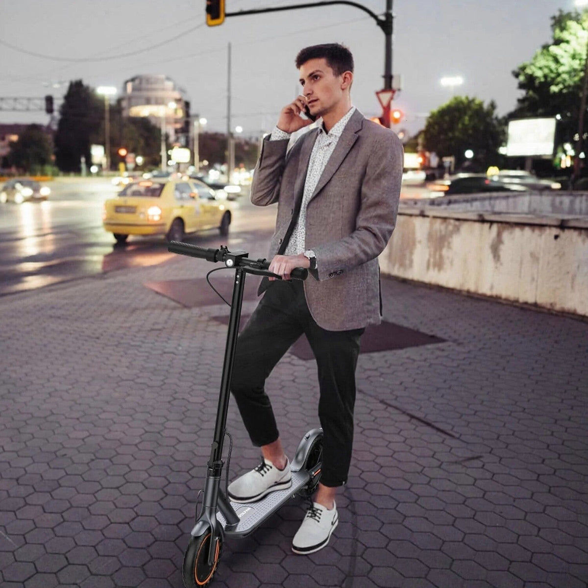 Electric Scooter 10 Inch Solid Tires, 500W, Dual Suspension