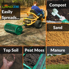 Landzie 24-Inch Walk-Behind Compost Spreader With Metal Mesh Basket