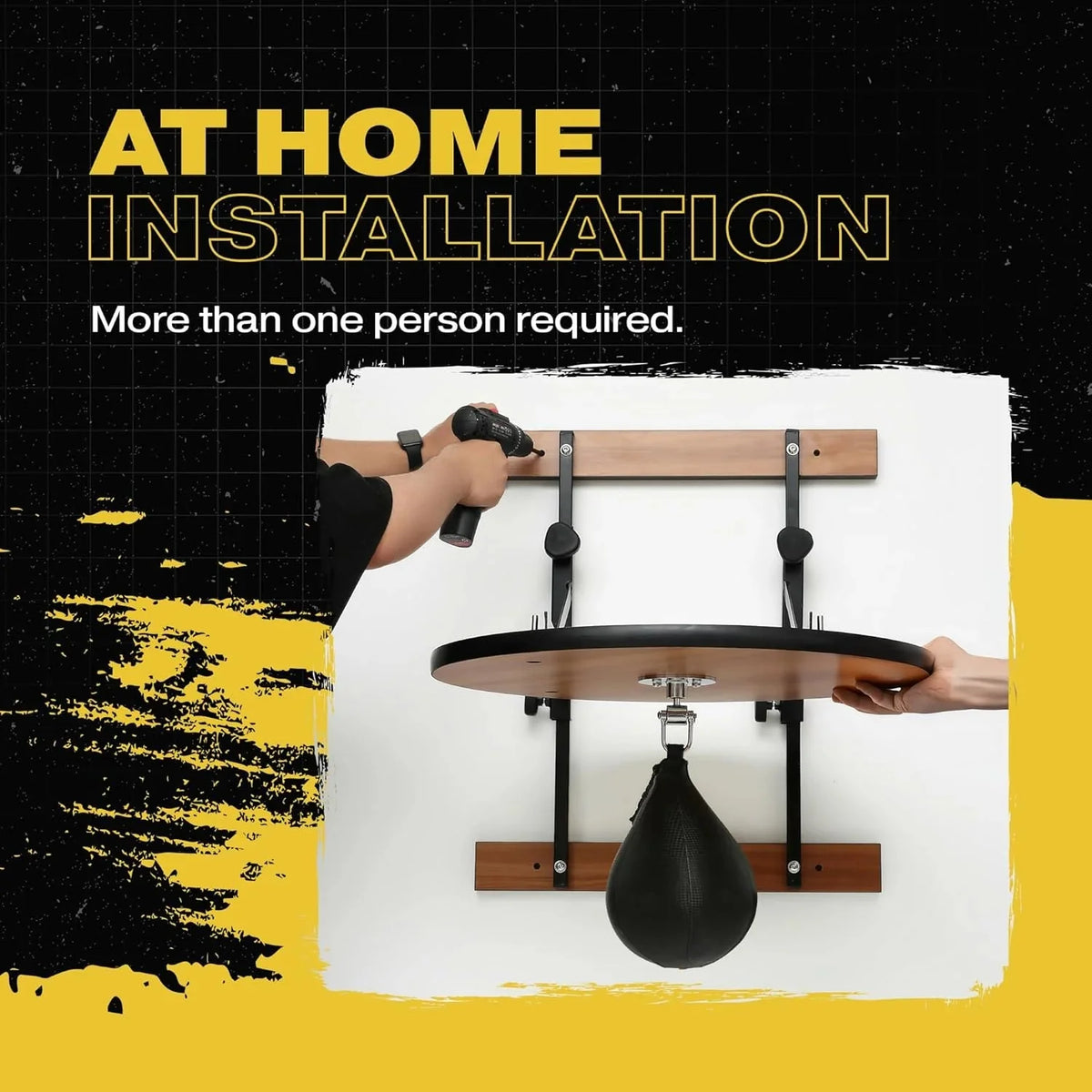 Speed Bag Platform Set, 23 in Wood Platform, 8 Inches Adjustment - Black