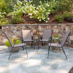 Emma + Oliver Outdoor Stack Chairs, Gray, 4 Pack, 21.25in W x 29in D x 36in H