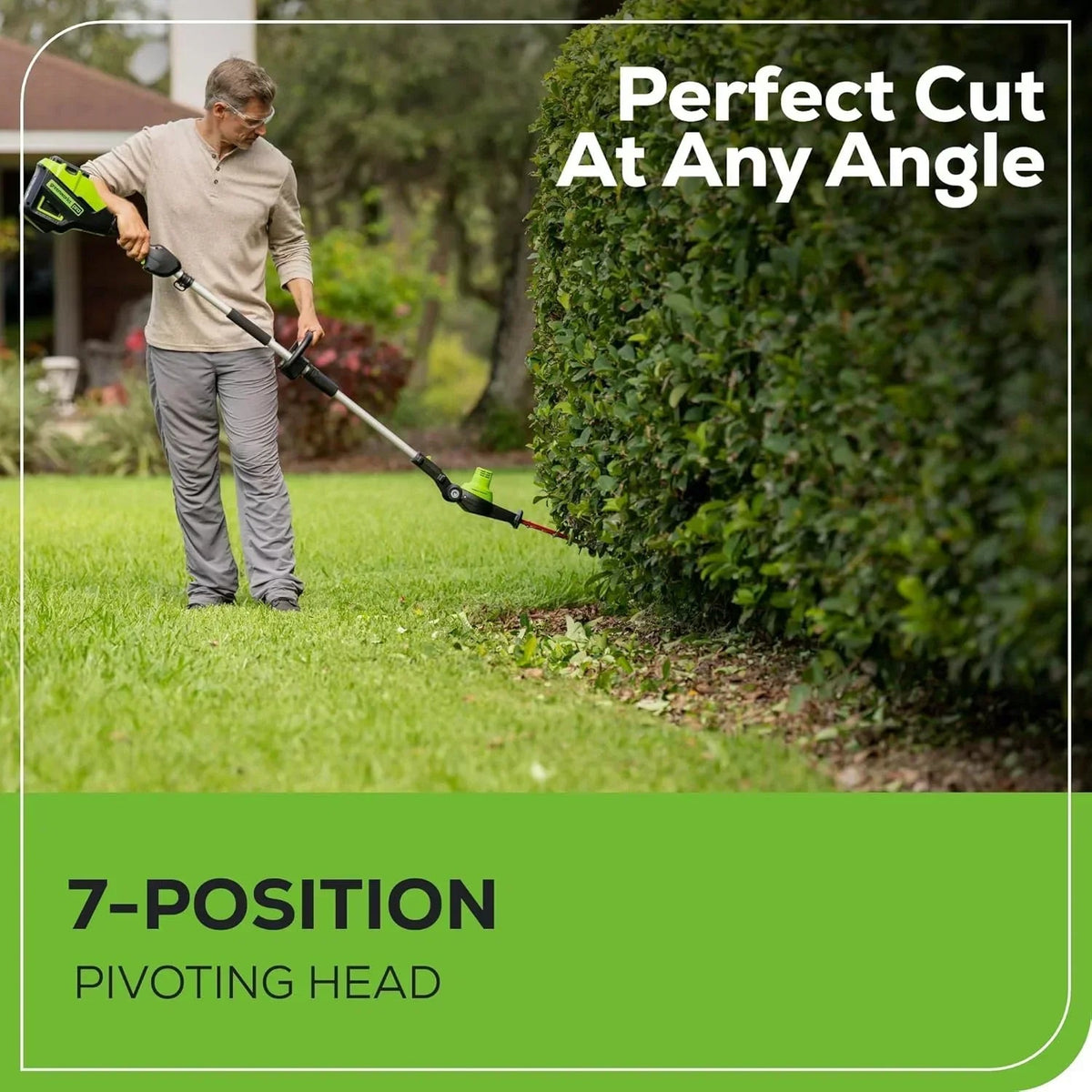 Greenworks 60V 20 in Brushless Cordless Pole Hedge Trimmer With 2.0Ah Battery And Charger