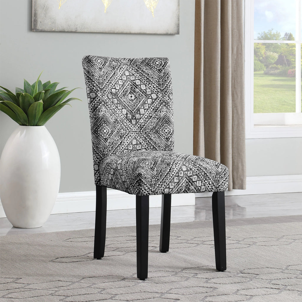 Set Of 2 Upholstered Parsons Dining Chairs, 38 in H x 19 in W x 23.5 in D