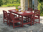 SERWALL 7-Piece HDPE Patio Dining Set, Aruba, 66.9in D x 32.2in W x 29.1in H