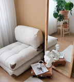Atelier Del Sofa 1-Seat Teddy Sofa Bed, Cream, 80 cm x 70 cm x 60 cm, Seat Height 24 cm, Bed Length 160 cm - Fold Teddy