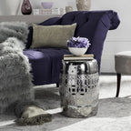 Safavieh Lantana Trellis Indoor/Outdoor Garden Stool, Plated Silver - ACS4545B