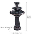 Teamson Home 3-Tier Lily Birdbath Water Fountain, 20.47 in Dia. x 37.8 in H