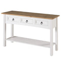 Solid Pine Wood Console Table With 3 Drawers - 47.99in W x 12.64in D x 28.82in H