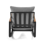 Better Homes & Gardens Marlow Outdoor Patio Rocking Chairs, 2-Pack, Black Frame/Gray Cushion