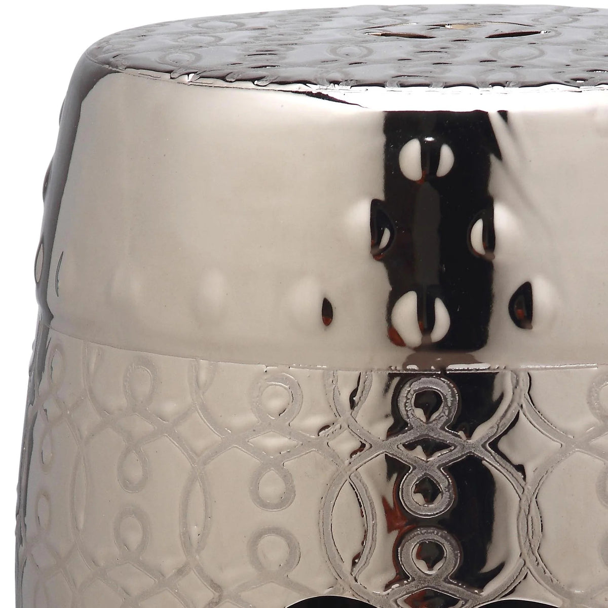 Safavieh Lantana Trellis Indoor/Outdoor Garden Stool, Plated Silver - ACS4545B