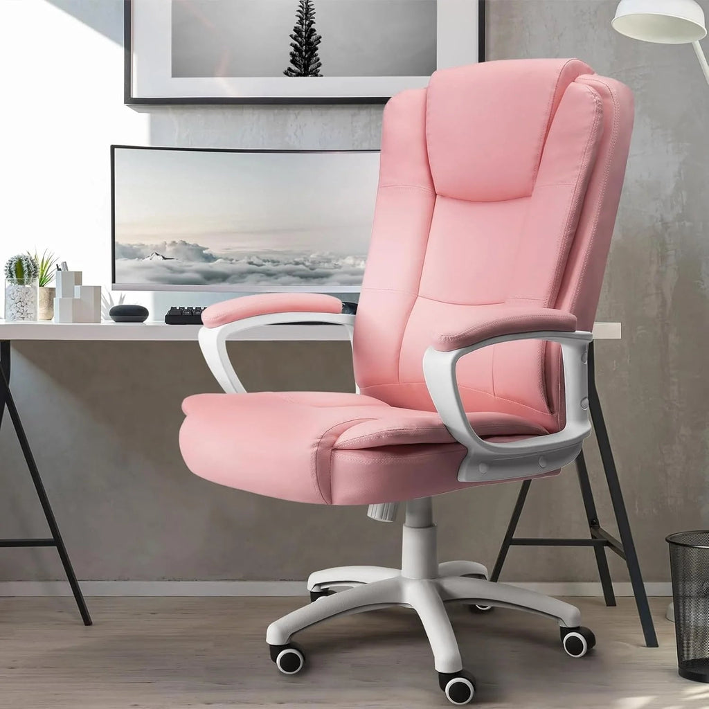 High-Back Ergonomic Leather Executive Office Chair, 400 lb Capacity