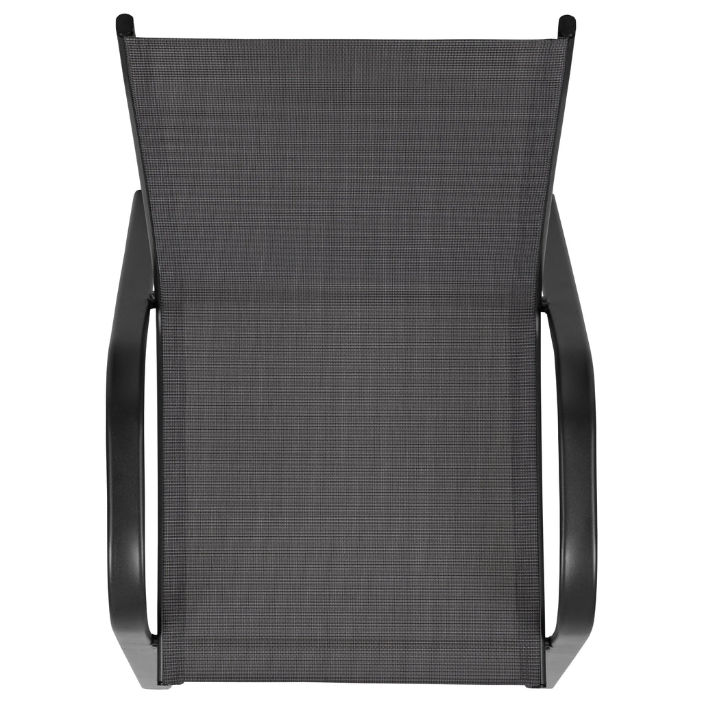 Emma + Oliver Outdoor Stack Chairs, Gray, 4 Pack, 21.25in W x 29in D x 36in H