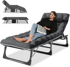 Slsy 5-Position Adjustable Folding Lounge Chair And Cot - 75.2" x 25.6" x 11.8"