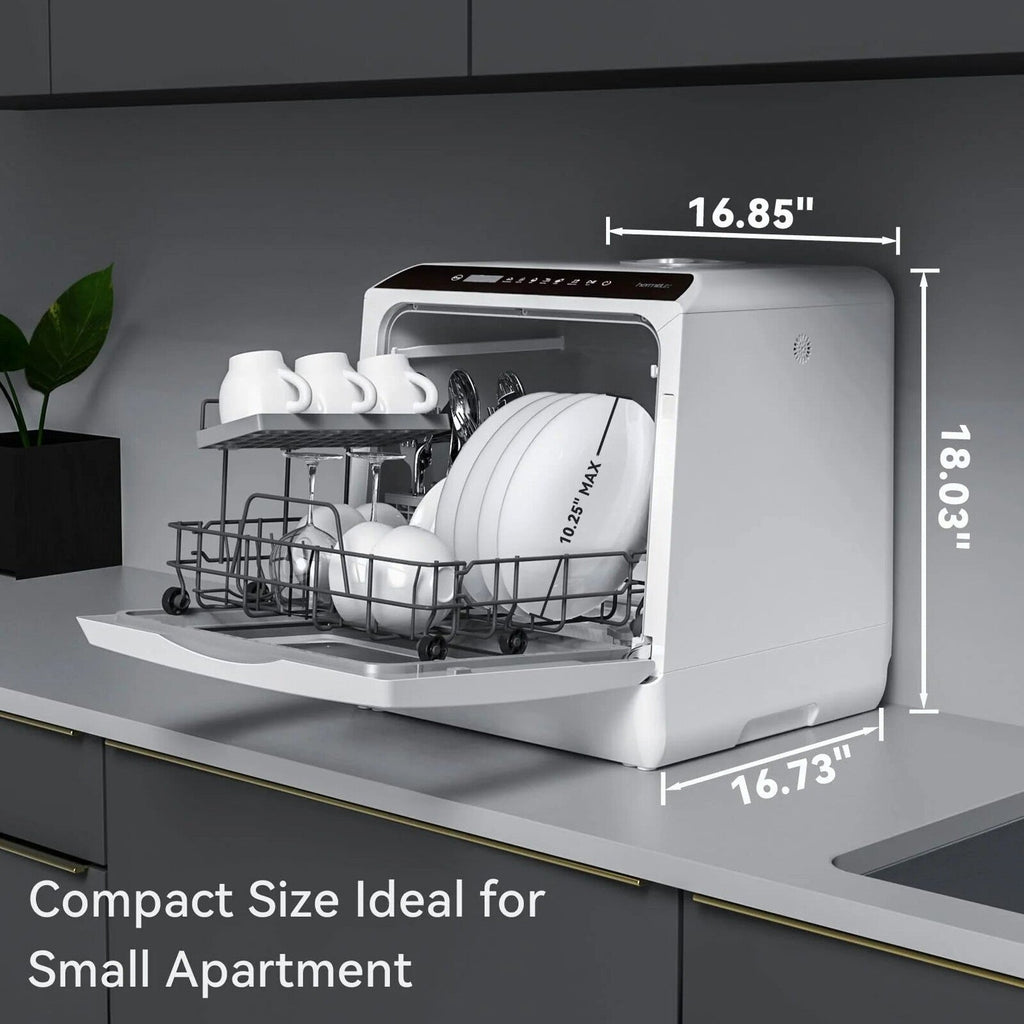 Hermitlux Countertop Dishwasher With 5-Liter Built-In Water Tank - 900W