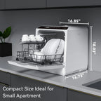 Hermitlux Countertop Dishwasher With 5-Liter Built-In Water Tank - 900W
