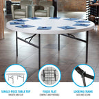 Lifetime 72-Inch Round Folding Table, White Granite, 12 Pack - 82673