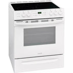 30 in. 5.0 Cu. Ft. Single Oven Electric Range, White With NVS Black Glass