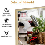 Full-Length Floor Mirror 64x21, Aluminum Alloy Frame With Stand And Wall Mount Option